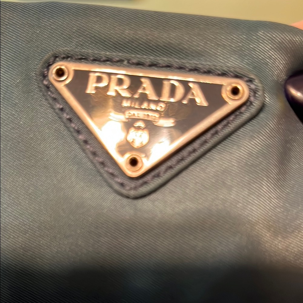 Flawed Prada Tessuto City Nylon Tote Bag Sophisticated Design Iridescent accents - Picture 14 of 17